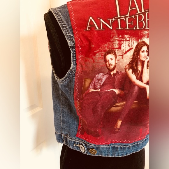 Spenny Lane Custom Denim Jean Jacket Vest Lady Antebellum Sz Small - Picture 3 of 11